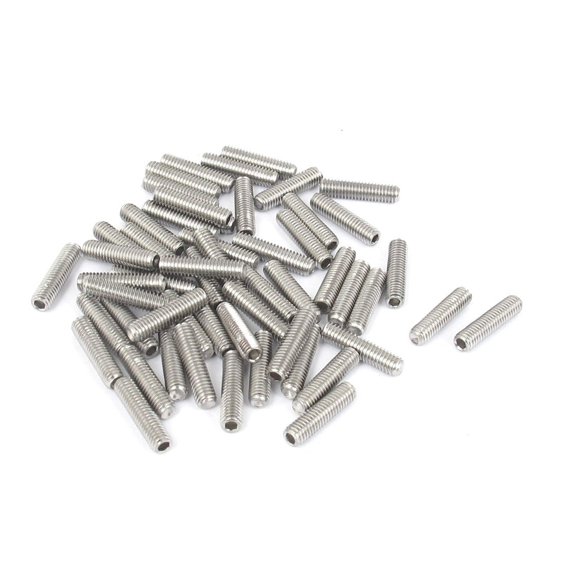 M3x12mm Metric 304 Stainless Steel Hex Socket Set Cap Point Grub Screws Silver Tone for Towel Rack Door Knob 50pcs