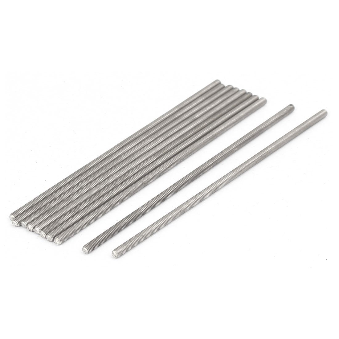 M3 x 100mm 0.5mm Pitch 304 Stainless Steel Fully Threaded Rods Hardware 10 Pcs
