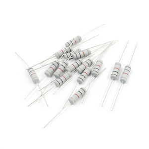 15 Pcs 3Watt 1K Ohm Axial Lead Type Color Ring Carbon Film Resistor