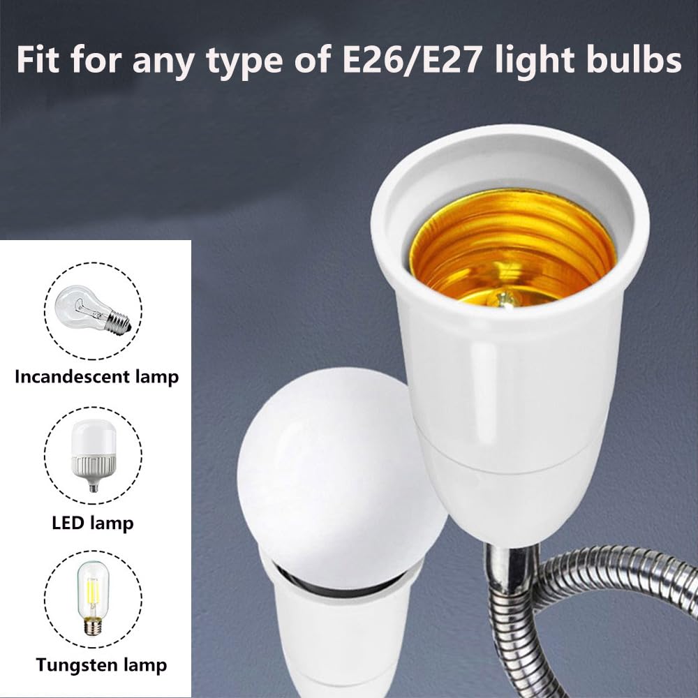 E26/E27 โซ่ไฟขยาย, 60 ซม./24 นิ้ว โซ่ไฟขยาย, โซ่ไฟ E26 ถึง โซ่ไฟ E26 ขยาย, โซ่ไฟยางก้นเสืองยืดตัวและปรับต