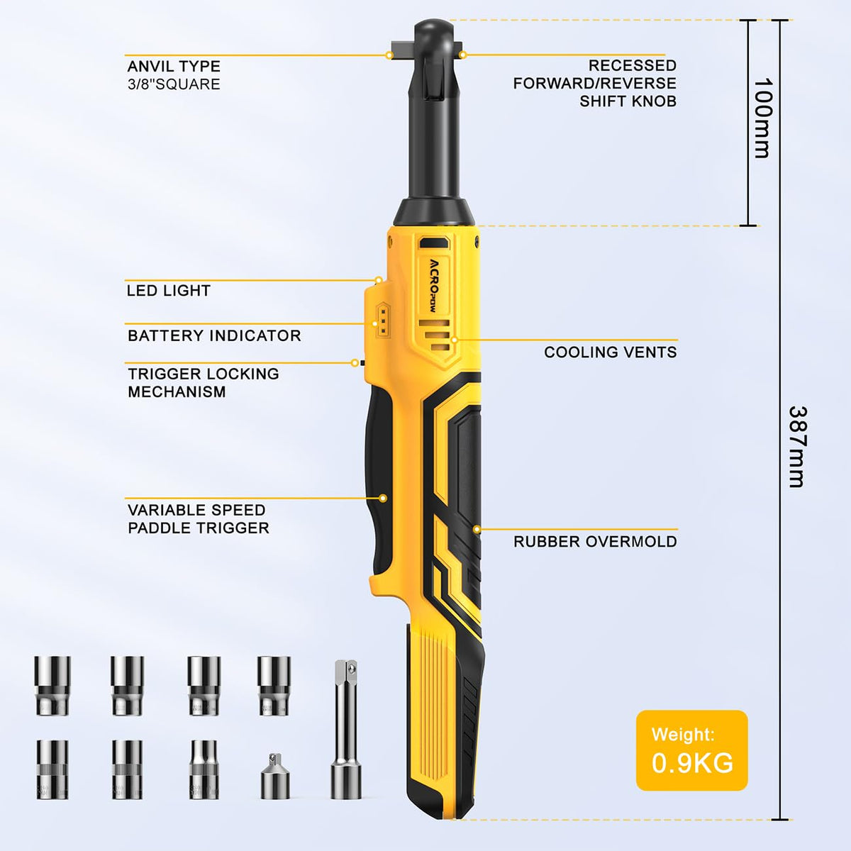 3/8" Bezprzewodowy Klucz imbusowy, do akumulatora Dewalt 20V