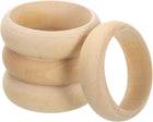 Wooden Bangle Bracelet, 4Pcs 85mm - Log Retro Macrame Rings, Unfinished Smooth Wood Circle, Wooden Rings for Crafts, Jewelry, DIY Making, Home Decor