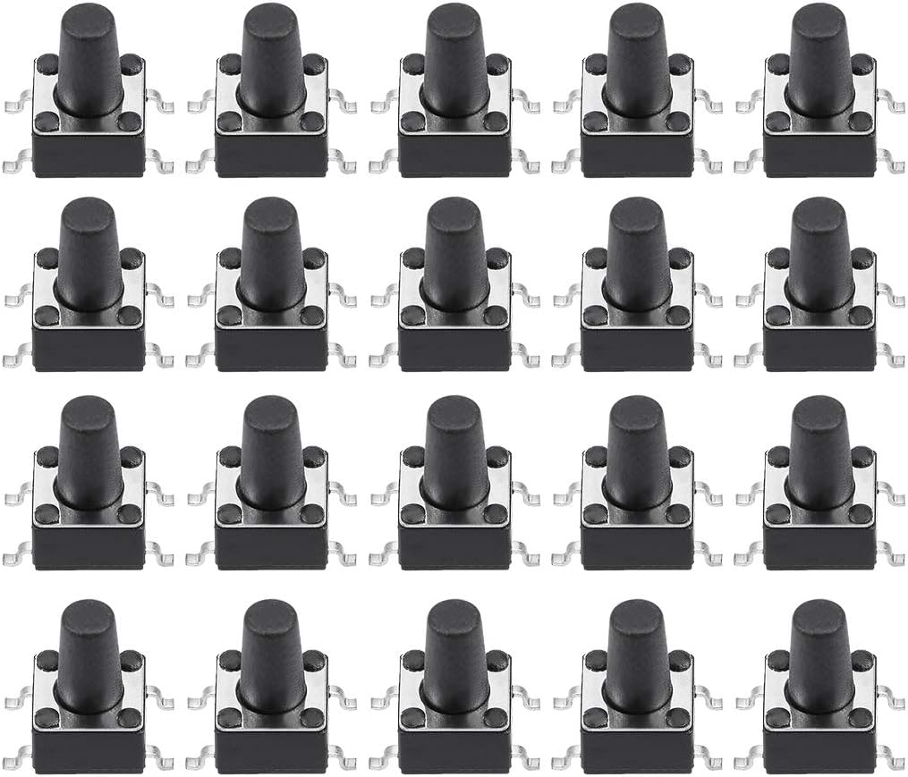 6x6x9mm Momentary Panel PCB Surface Mounted Devices SMT Mount 4 Pins Push Button SPST Tactile Tact Switch 20PCS