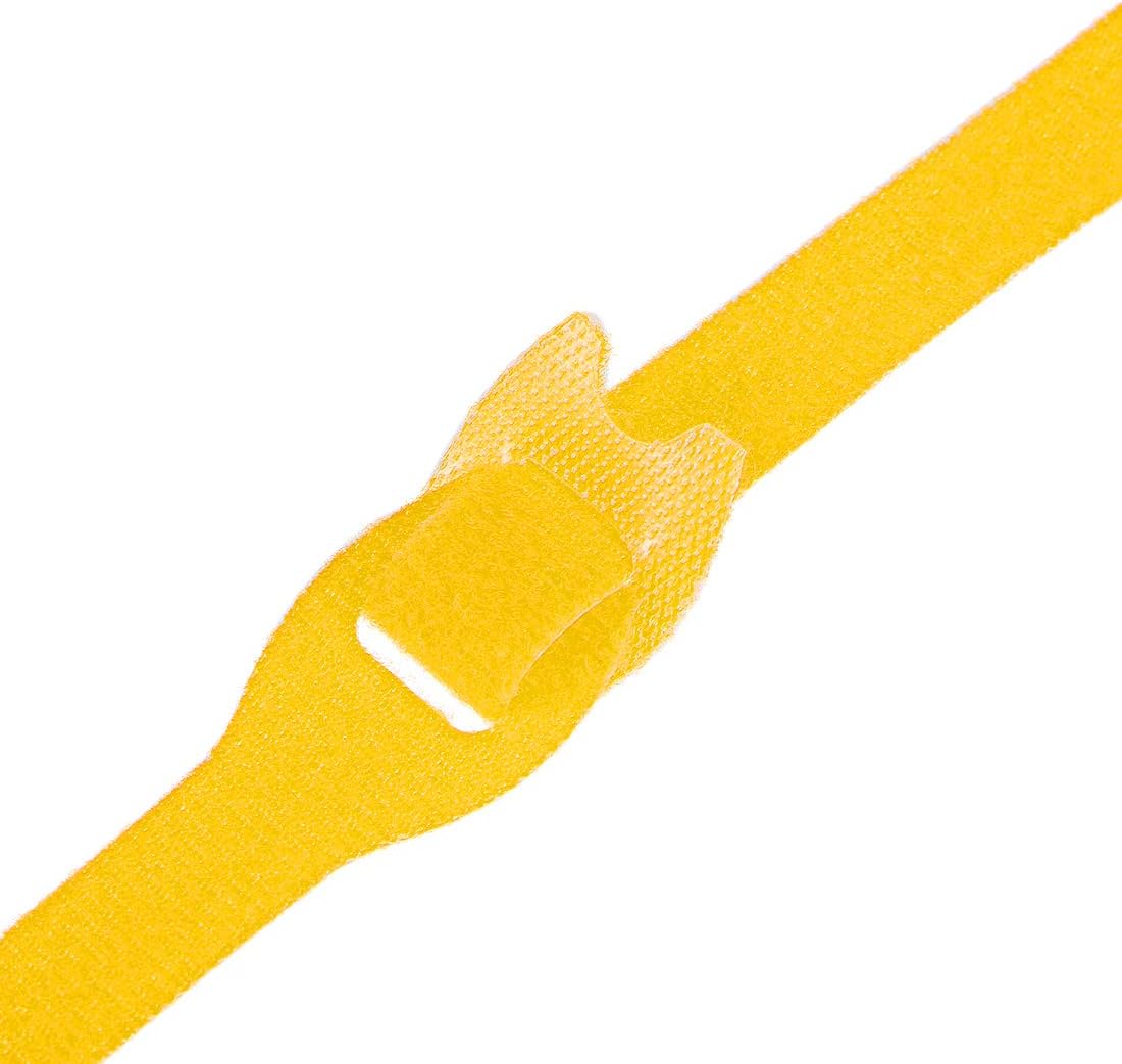 Kait Kabel Dapat Digunakan 8 Inch Kait dan Loop Peralatan Pengeliling Kord Kuning Pengaturan Strap 30pcs