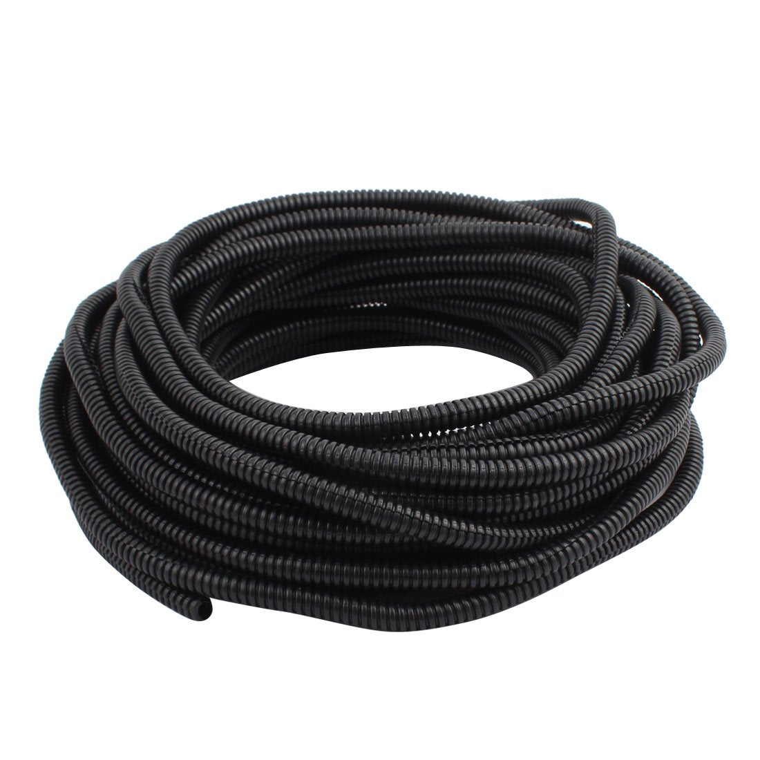 16 M 6.5 x 10 mm Plastic Split Corrugated Conduit Tube for Garden,Office Black