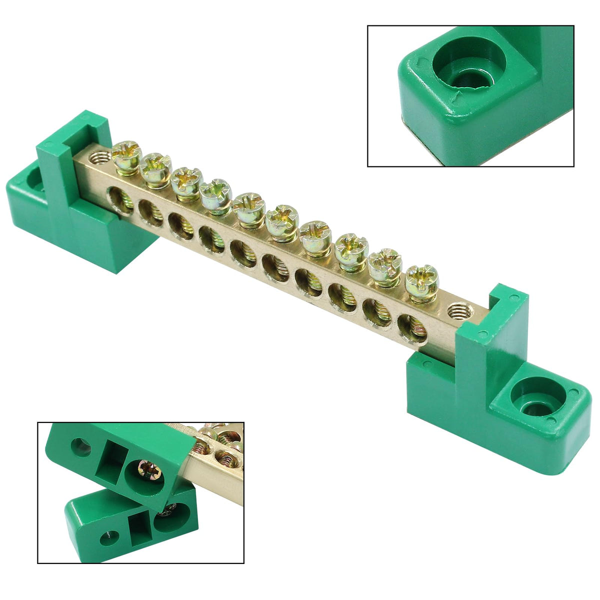 LinkMejor 2 Pack Barra di Bus Terminal in Bronzo 10 Posizioni