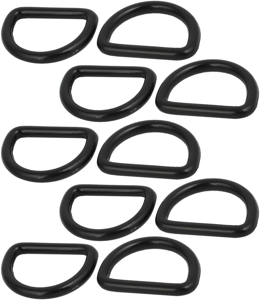 LinkMejor 25mm Inner Width Plastic D Ring Belt Buckle Accessories Black 10pcs