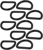 LinkMejor 25mm Inner Width Plastic D Ring Belt Buckle Accessories Black 10pcs
