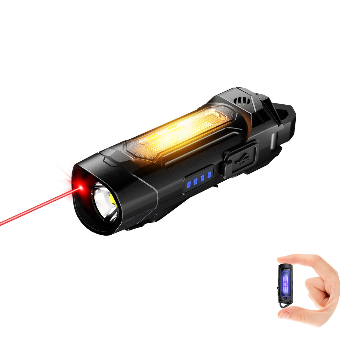 Rechargeable Keychain Flashlight,Mini Compact Flashlight with Magnetic Base
