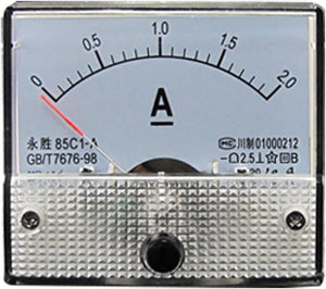 アナログ電流パネルメーター DC 0-2A 85C1 63x57x55mm ループマウントベース 車載回路テスト計