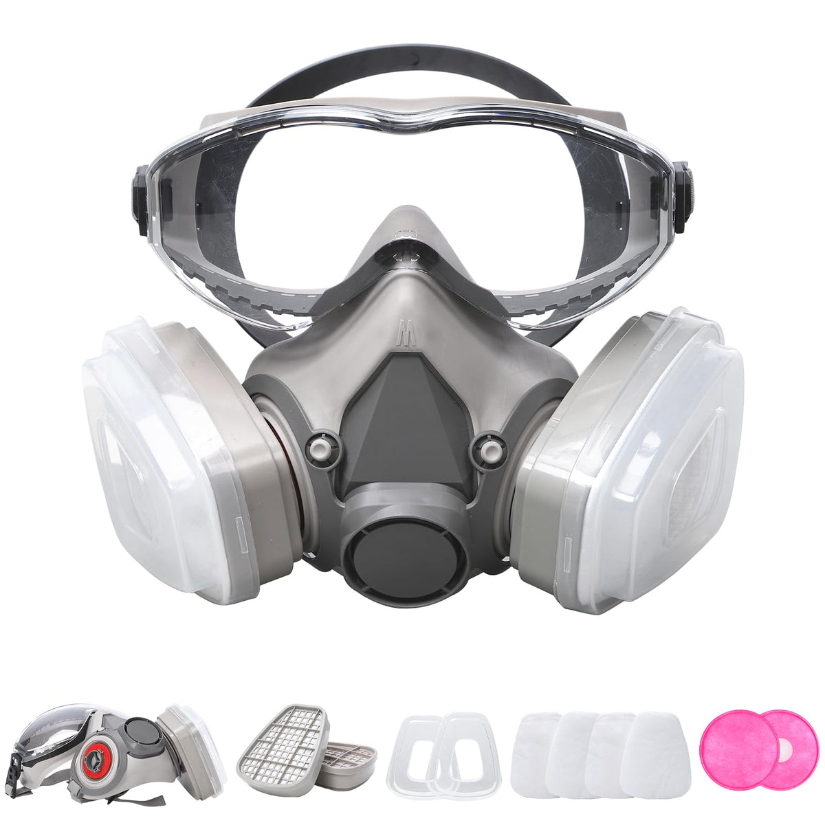 2-in-1 Masker Pembersih Udara Dapat Diganti Filter, Tali Dapat Disesuaikan