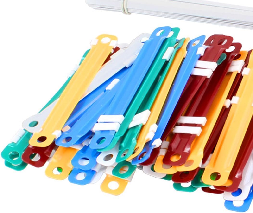 50 Sets Assorted Color Documents Files Metal Clamps Clip Paper Fasteners