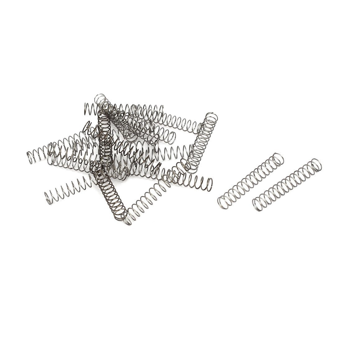 Compression Spring,304 Stainless Steel,4mm OD,0.3mm Wire Size,25mm Free Length,Silver Tone,20Pcs