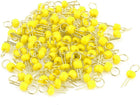50 Pcs Yellow Ceramic Bead Ring Head Gold Tone Copper PCB Test Pin