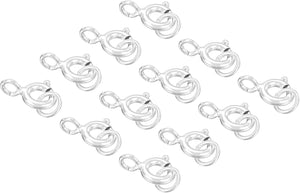 12 Pcs Spring Ring Clasps, 5mm/0.20" 925 Silver Round Open Spring Ring Clasps Connectors for DIY Necklace Bracelets Jewelry Making, Silver Tone