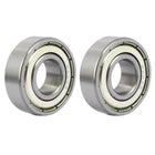 35mmx15mmx11mm Double Shielded Deep Groove Ball Bearing Silver Tone 6202Z 2pcs