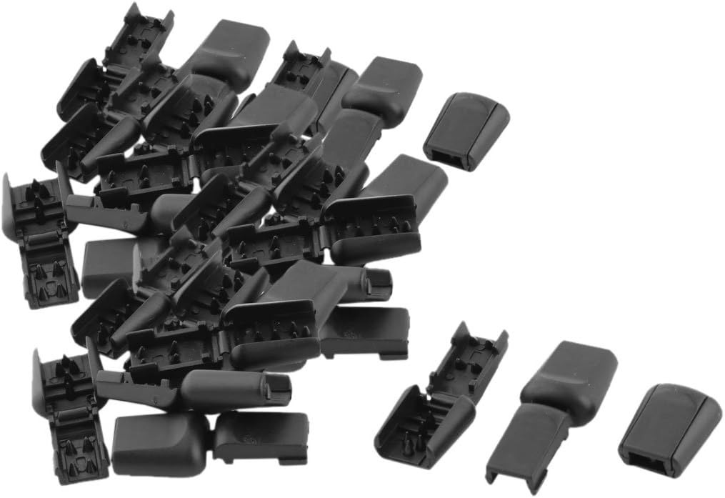 LinkMejor Plastic Sliding Rope String Drawstring Stopper Fastener Cord Lock 30pcs Black