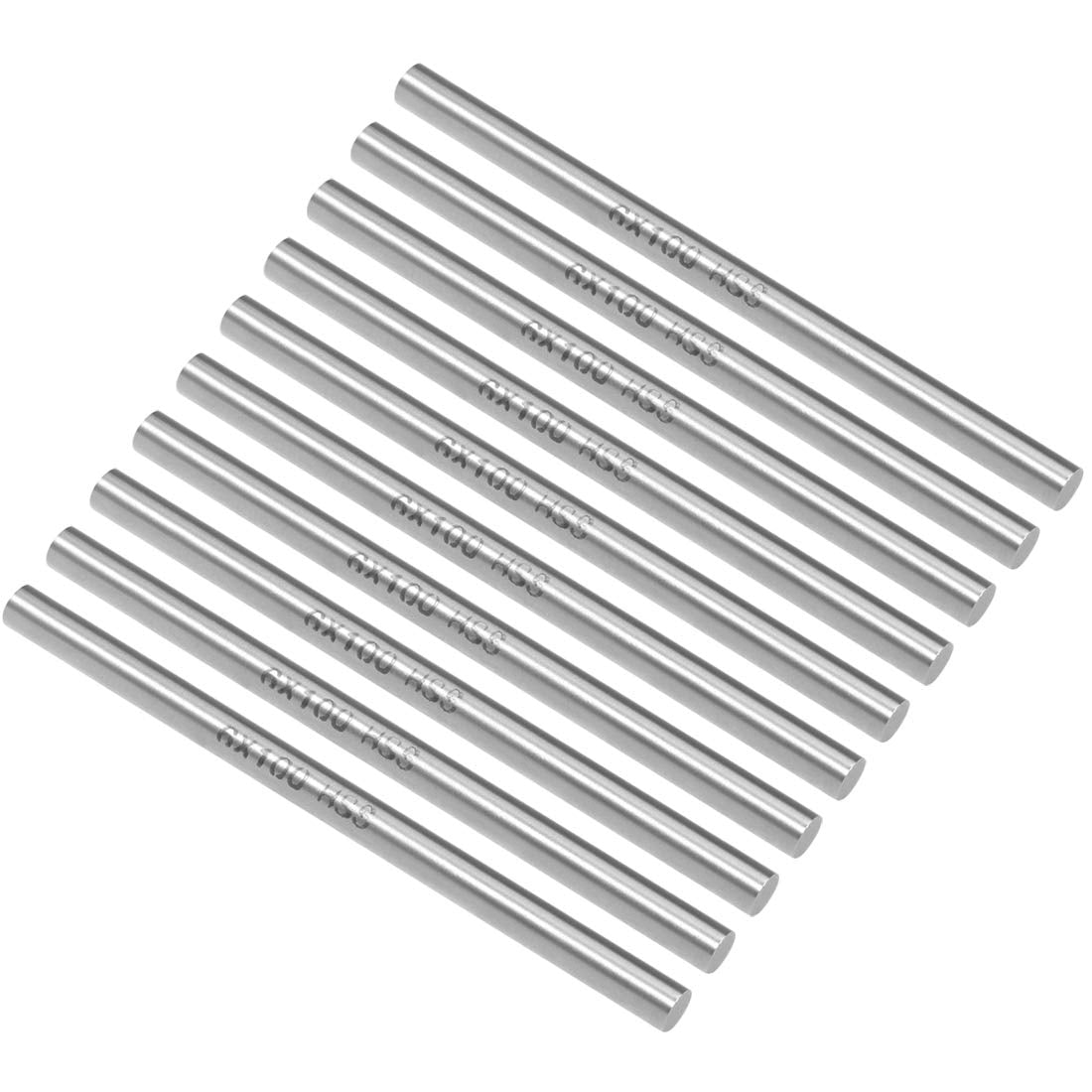 Round Steel Rod, 6mm HSS Lathe Bar Stock Tool 100mm Long, for Shaft Gear Drill Lathes Boring Machine Turning Miniature Axle, Cylindrical Pin DIY Craft Tool, 10pcs