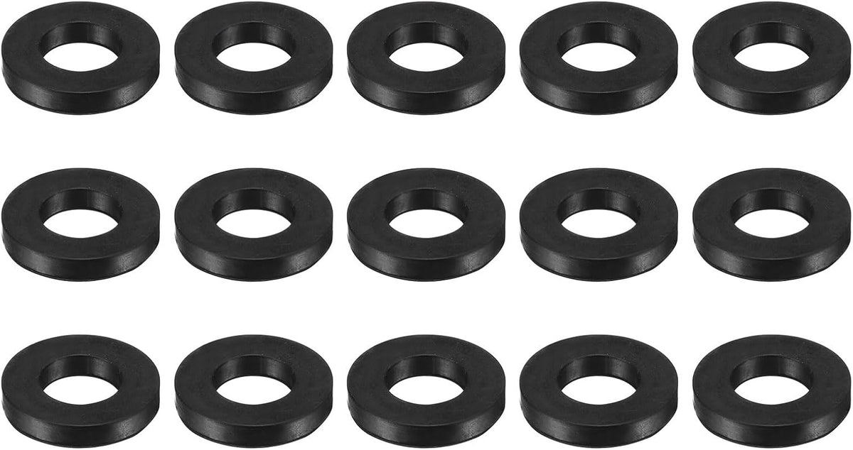 15 Pcs Solid Nitrile Rubber Flat Washer DN65 1-5/16" OD x 7/8" ID x 7/32" Thickness Large Washers O Ring Sealing Gaskets, Industrial Flat Rubber Spacer, Black