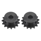#25 Chain Roller Sprocket, 8mm Bore 1/4" Pitch 15 Tooth Single Strand Chain Sprocket, C45 Carbon Steel 25 Roller Chain Sprocket with Set Screws for ISO 04C Chain, 2Pcs