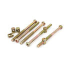 M8x110mm 64mm Long Thread Hex Key Drive Socket Furniture Bolt w Barrel Nut 5 Set