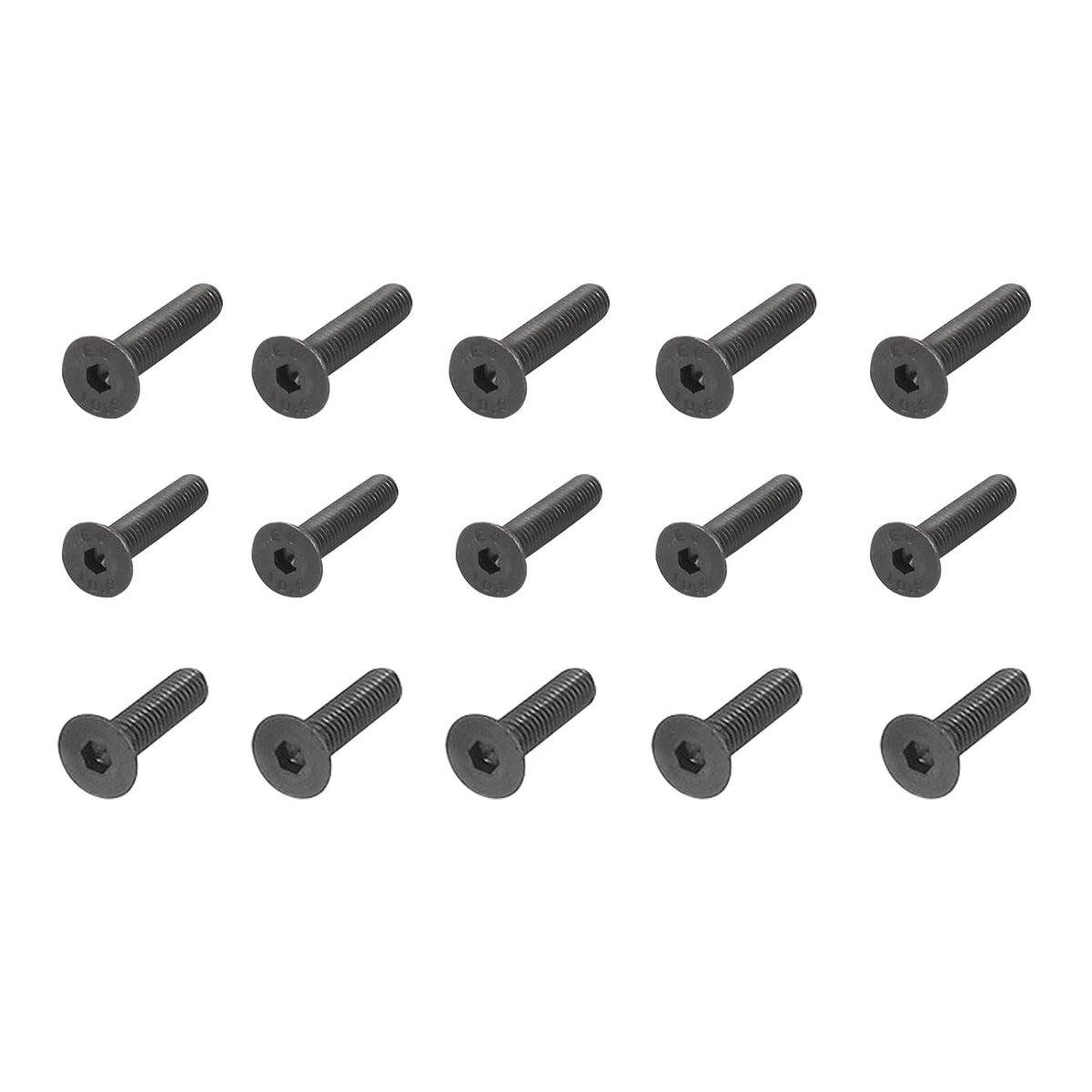 Hex Socket Countersunk Flat Head Screws, M3 x 8mm, M3 x 10mm and M3 x 12mm Bolts Alloy Steel Black 300pcs