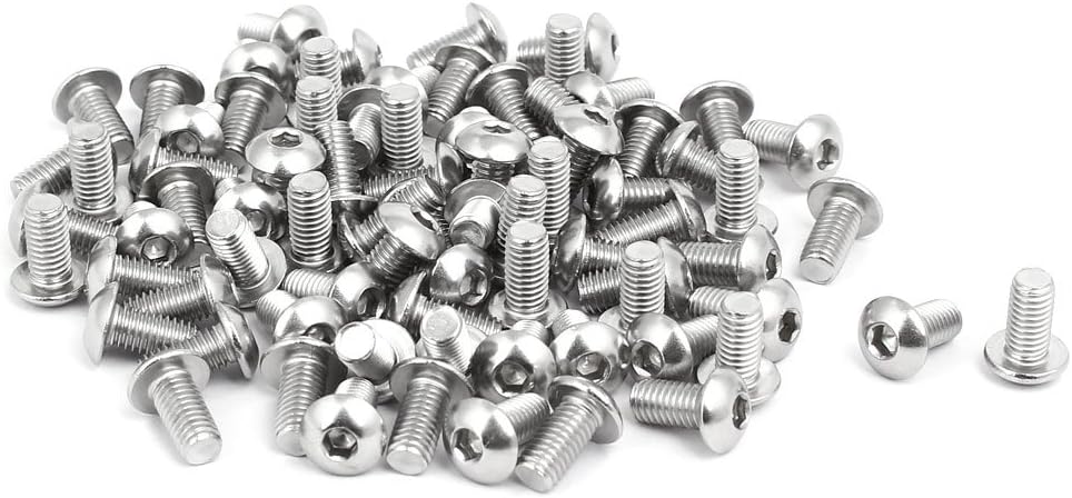 M5x10mm 304 Stainless Steel Button Head Hex Socket Cap Screws Bolts 80pcs