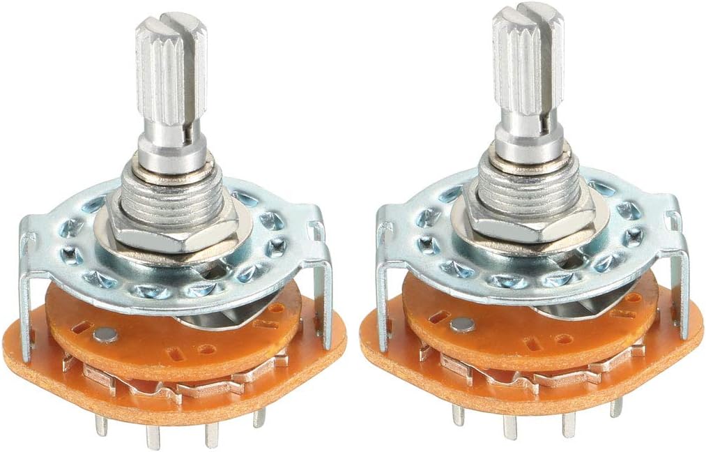 5Pin 1P4T 1 Pole 4 Position Selectable 1 Deck Band Selector Rotary Switch 2Pcs