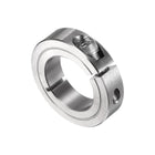 Single Split Clamp-On Shaft Collar 1-1/4" Bore One-Piece Clamping Collar, 2-1/16" OD, 1/2" Width, 304 Stainless Steel Axle Collar Clamp, Set Screw Style