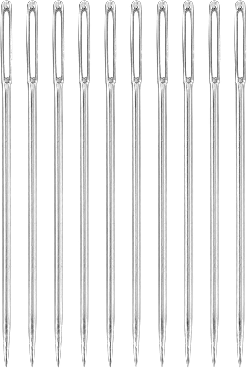 30 Pcs Large Eye Sewing Needles, 1.65 Inch 1.05mm High Carbon Iron Embroidery Thread Needle Sewing Big Eye Needle Knitting Needles for Hand Sewing Art Crafts, Silver