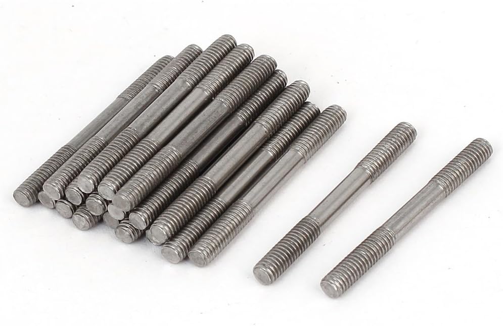 M4x45mm 304 Stainless Steel Double End Threaded Stud Screw Bolt 20pcs