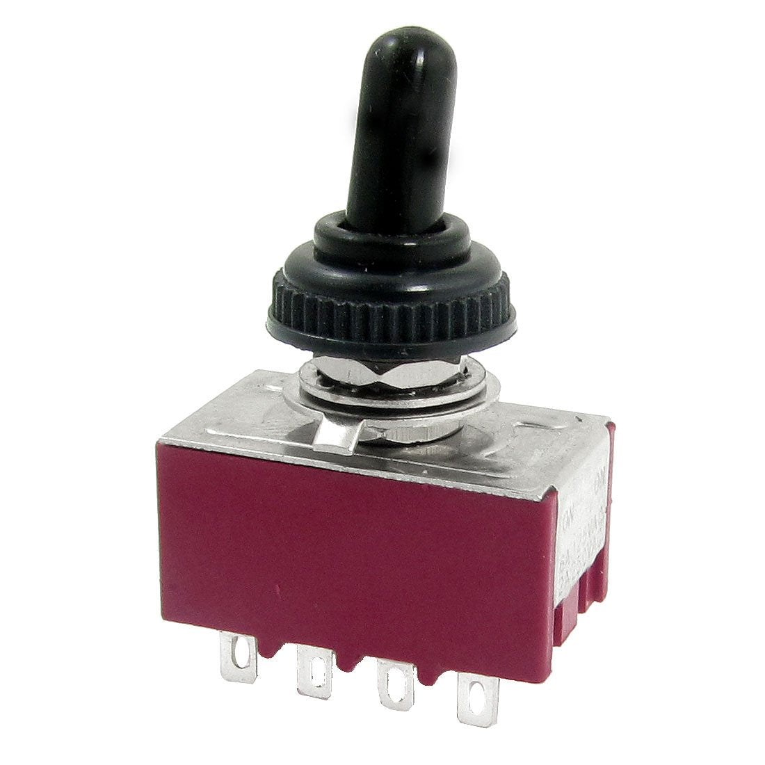 On/On 4PDT Toggle Switch with Waterproof Boot, AC 250V/2 Amp, 125V/6 Amp