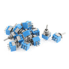 a15113000ux3140 AC 125V 6 Amp 2 Positions DPDT Latching Mini Toggle Switch Blue 15 Piece, 0.51" Width, 1.3" Length