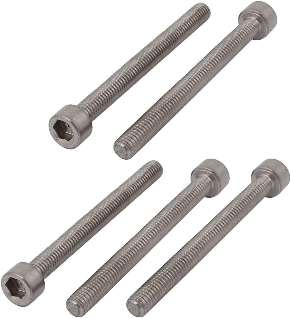 5 Pcs M6x60mm Thread Hex Socket Drive Cap Head Titanium Screw