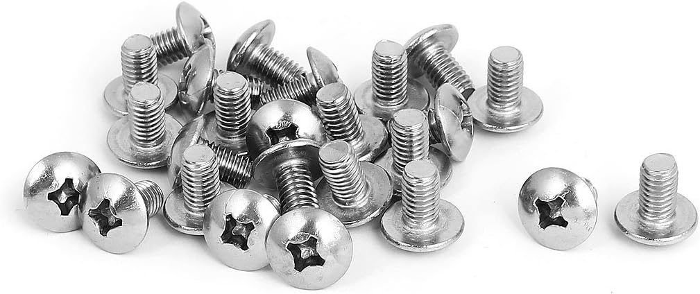 M6x10mm Stainless Steel Truss Phillips Head Machine Screws 25pcs
