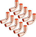 6.35mm ID 90 Degree Copper Elbow Short-Turn Copper Pipe Fitting Connector for Plumbing 10pcs