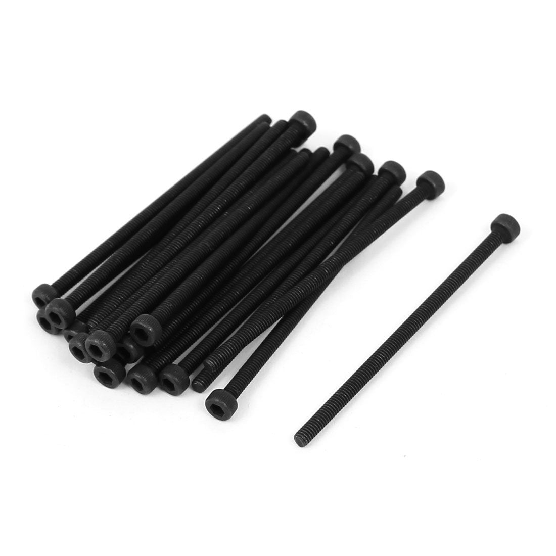M4x75mm fuldt skrue Hex sokkel hoved skruedæksel skrue Bolt sort 5stk