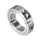 Single Split Clamp-On Shaft Collar 1-1/2" Bore One-Piece Clamping Collar, 2-3/8" OD, 9/16" Width, 304 Stainless Steel Axle Collar Clamp, Set Screw Style