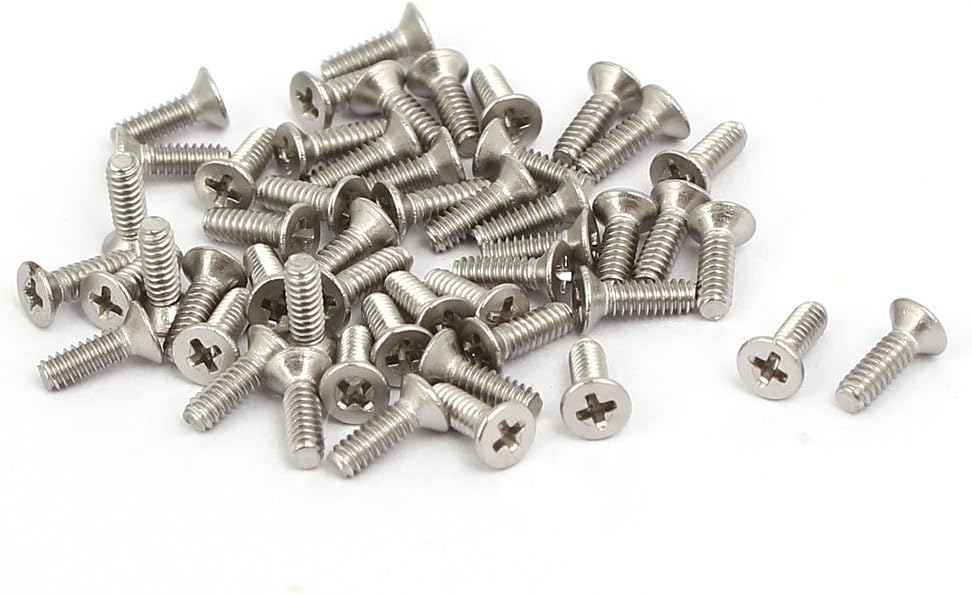 M1.6x5mm 316 Stainless Steel Phillips Socket Flat Head Machine Screws 40pcs