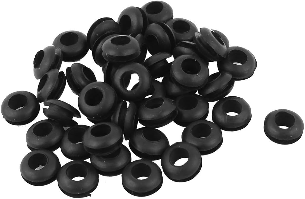 40pcs 6mm Inner Dia Black Rubber Armature Bar Wire Grommets Gasket