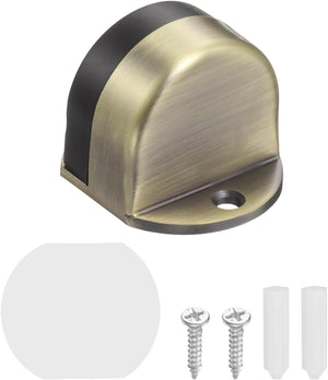 Parafuso de Parede de Parada de Porta Baixa, 1.5" A x 1.65" L Aço Inoxidável, Protetor de Parede com Suporte de Goma com Parafusos e Fita Adesiva para Quarto Banheiro Escritório, Bronze