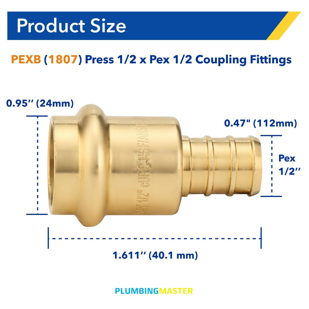 1/2" Press x 1/2" Adaptador PEX para Viega ProPress & PEX-B/C，10unid