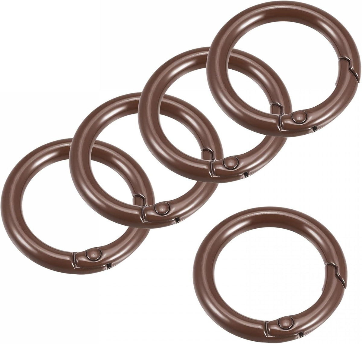 LinkMejor Round Spring O Rings, 27mm/ 1.06" Trigger Buckle Snap for Bags, Purses, Keyrings, Coffee, 5Pcs