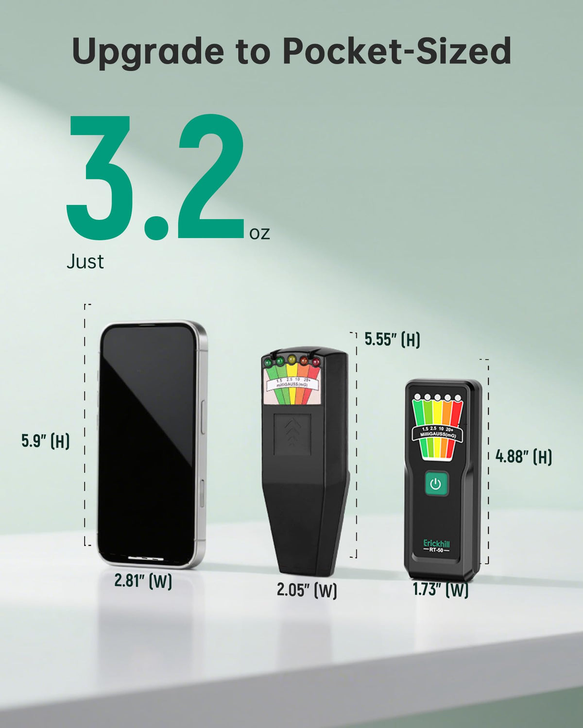 ERICKHIL Handheld EMF Meter, 5-Level LED Alerts, Attrezzatura per la caccia fantasma