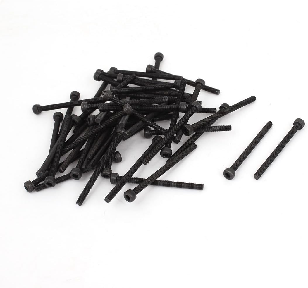M3 x 40mm Alloy Steel Hex Bolt Socket Head Cap Screws Black 50 Pcs