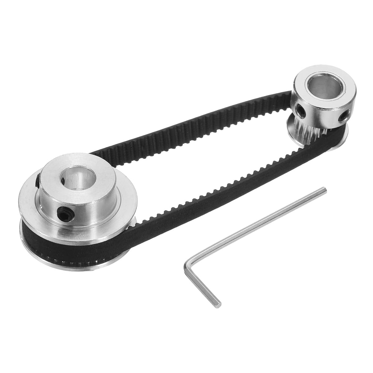 GT-2 Synchronous Wheel 20&40 Teeth 8mm Bore, Aluminum Alloy Timing Pulley Wheel with 1Pcs Length 200mm, Width 6mm Belt for 3D Printer, CNC Machine (20-40T-8B-6)