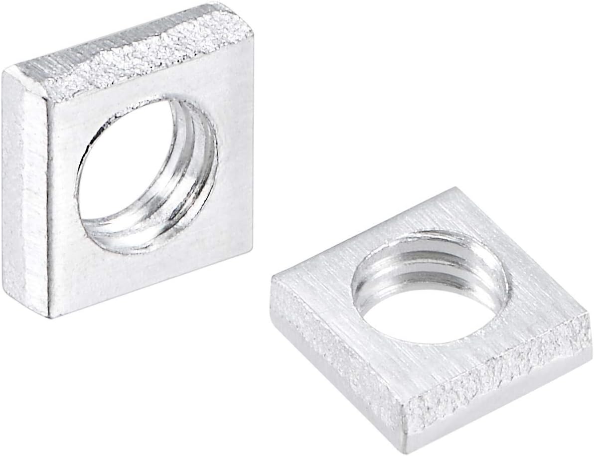 Square Nuts, M4x6mmx2mm Zinc-Plated Metric Coarse Thread Assortment Kit, 200 Pcs