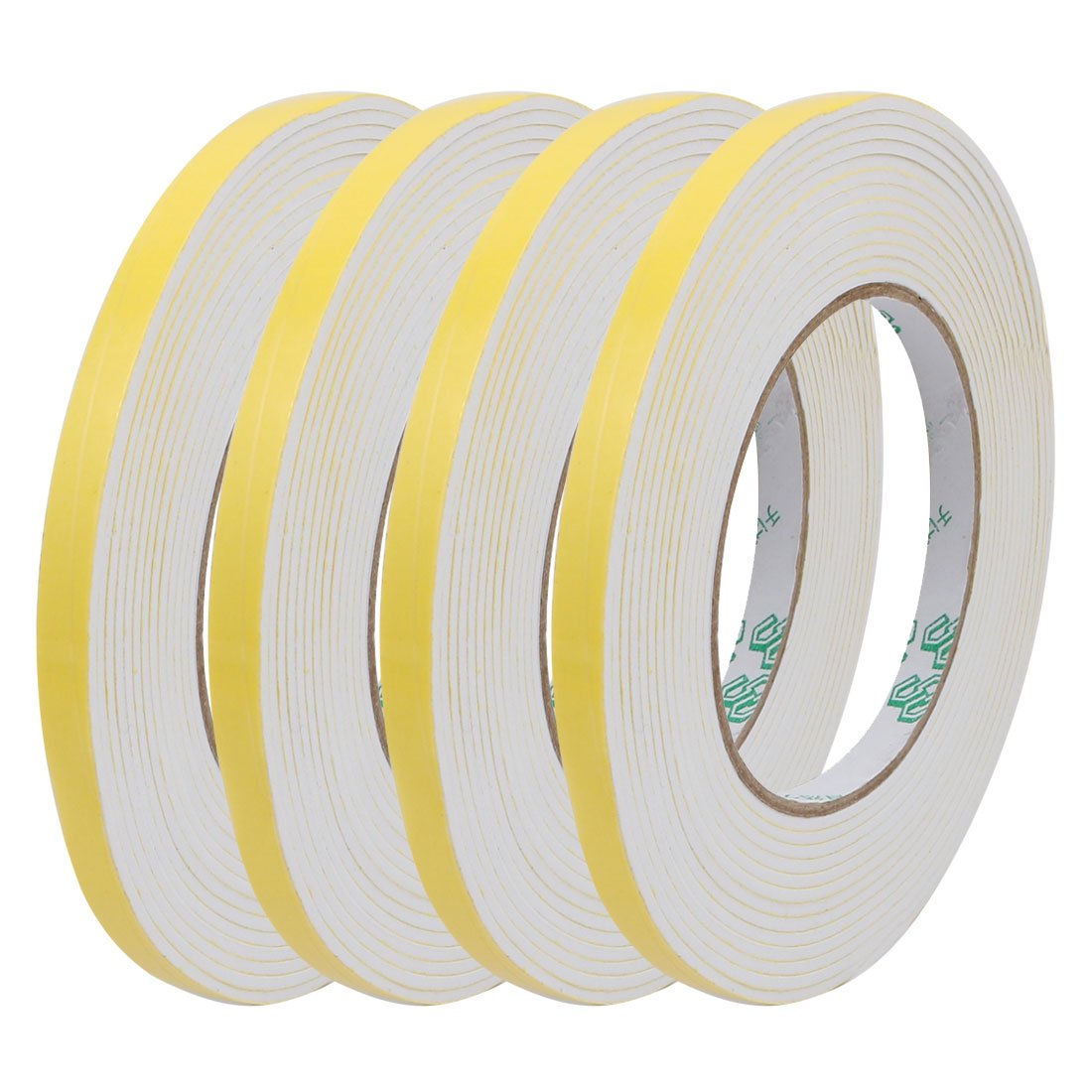 4pcs 8mm Wide 2mm Thick Single Side Sealed Shockproof Sponge Tape White 5M Long