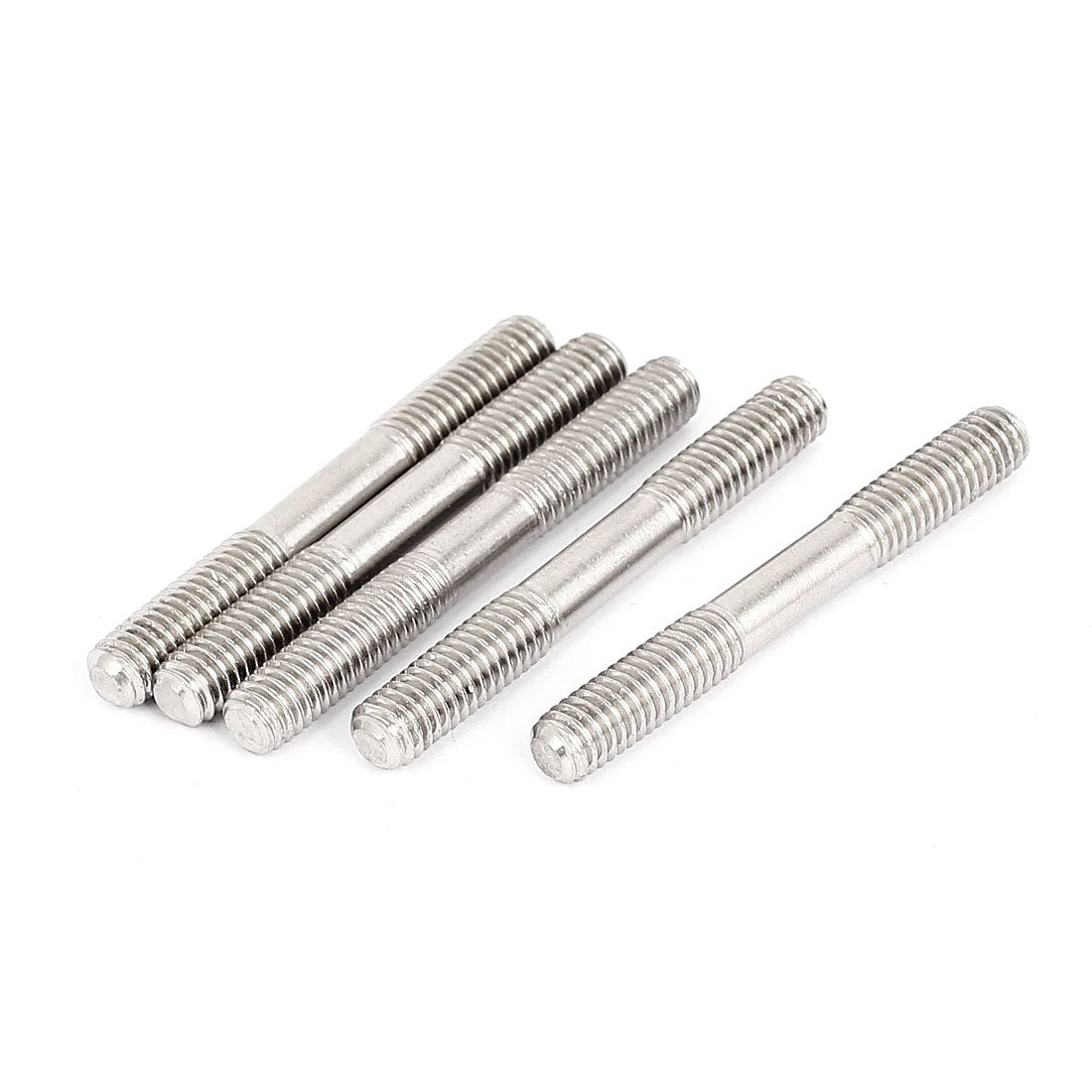 M6x50mm 304 Stainless Steel Double End Threaded Stud Screw Bolt 5Pcs