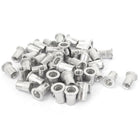 50 Pcs M6x15mm Flat Head Ribbed Body Rivet Nut Insert Nutserts